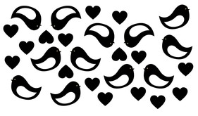 Dekoratívne vtáčiky so srdiečkami