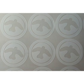 Transparent vták: biele nálepky so siluetou vtáka